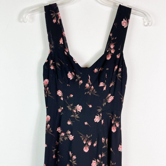 Reformation NWT Black Sleeveless Fulton Romy Floral Print Dress Size 2 - Picture 6 of 11